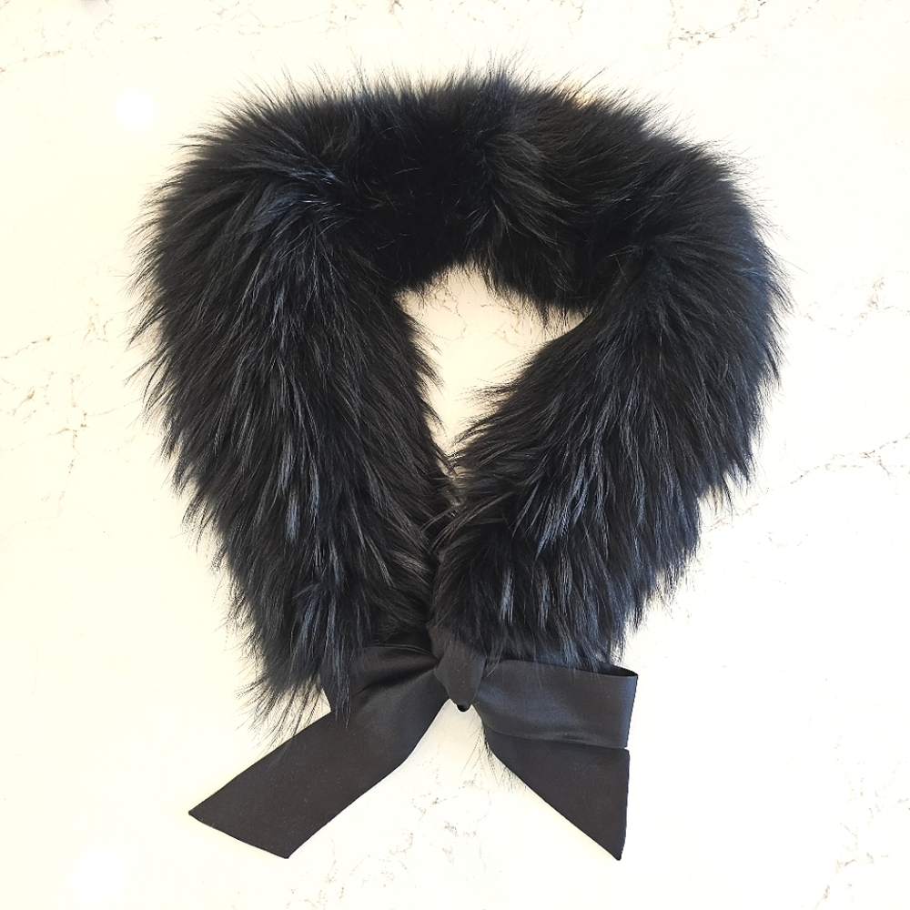 ALEXANDRA Collection ribbon-fastening real-fur scarf